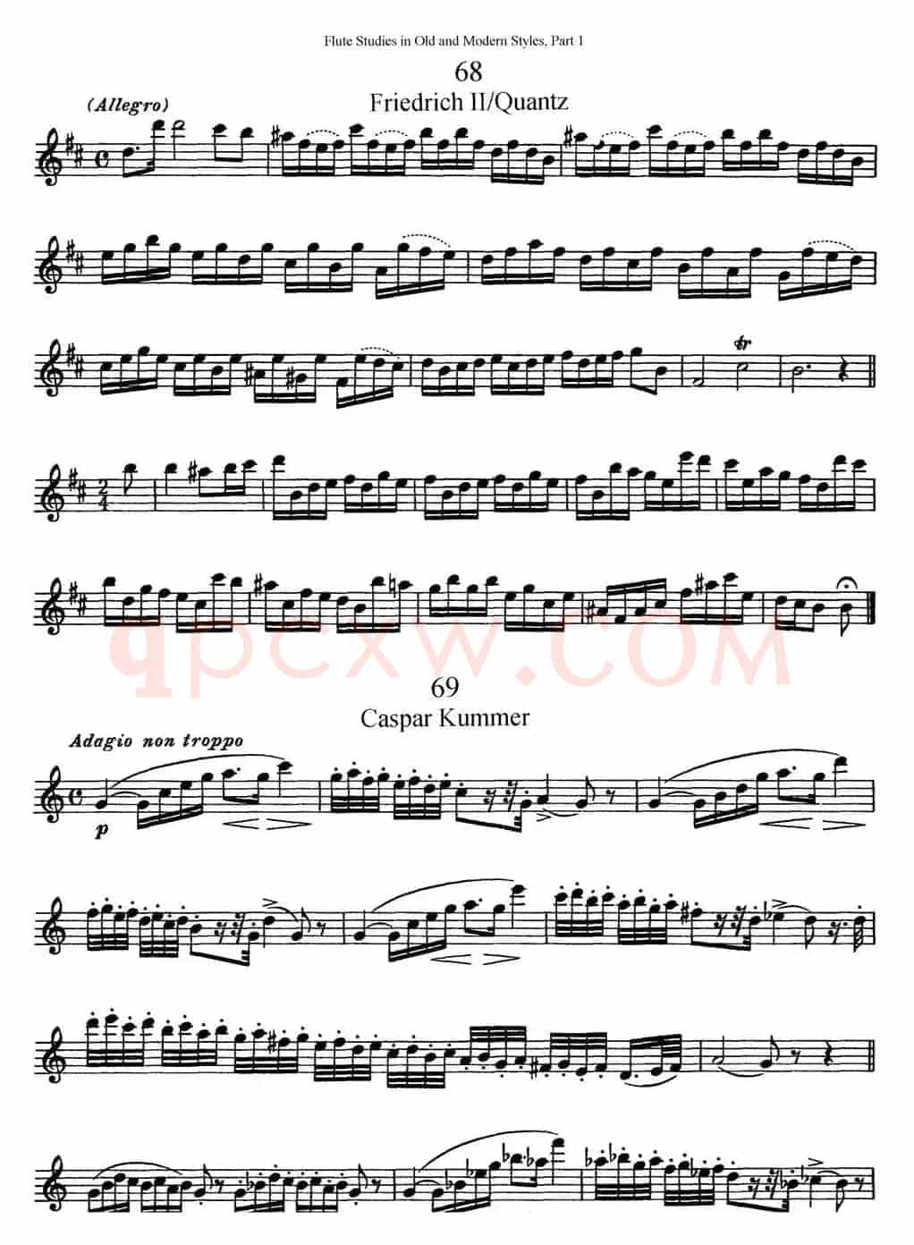 斯勒新老风格长笛练习重奏曲（第一部分）（NO.68-NO.70）