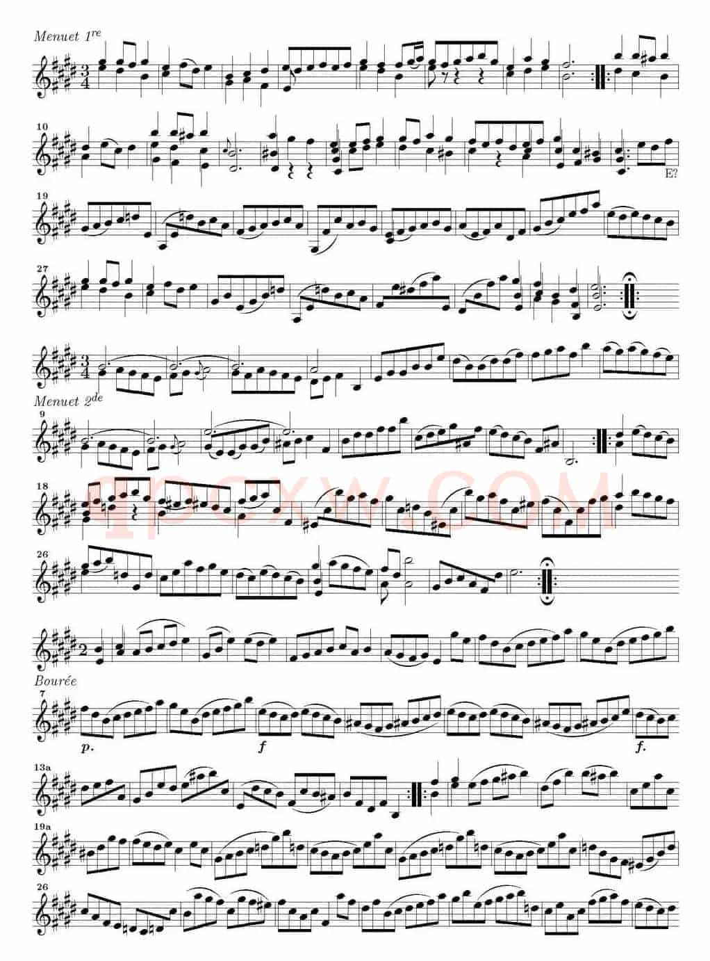 Bach Sonata BWV1006（无伴奏小提琴组曲）