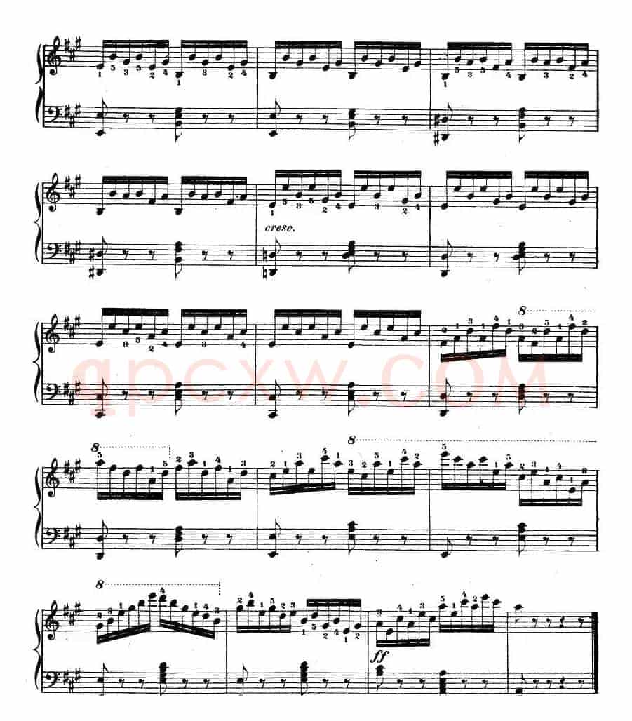 车尔尼《钢琴手指灵巧初步练习曲》之15