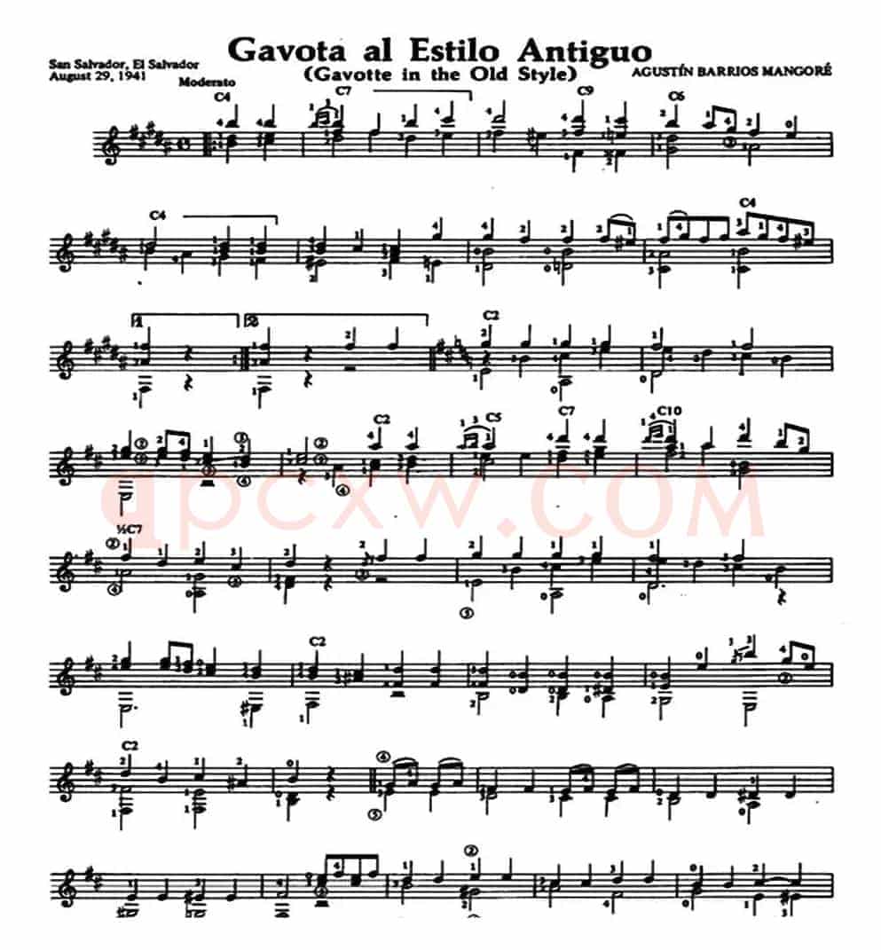 Gavota al Estilo Antiguo（古典吉他）