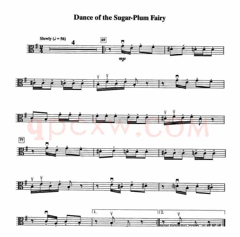 Dance of the Sugar-Plum Fairy（中提琴谱）