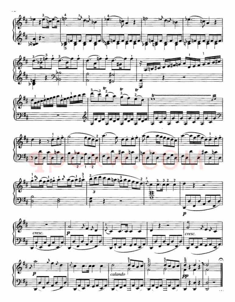 不可不弹的世界钢琴名曲：回旋曲（D大调）