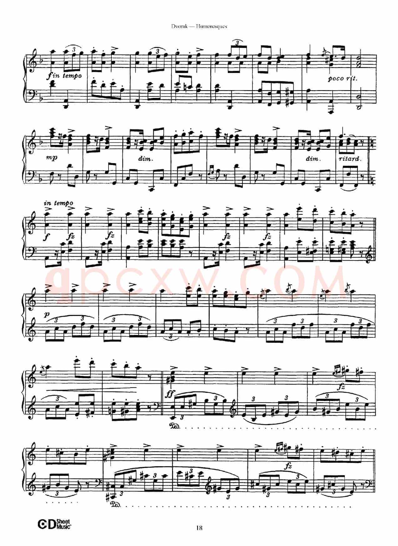 8 Humoresques Op.101（8首幽默曲·5）