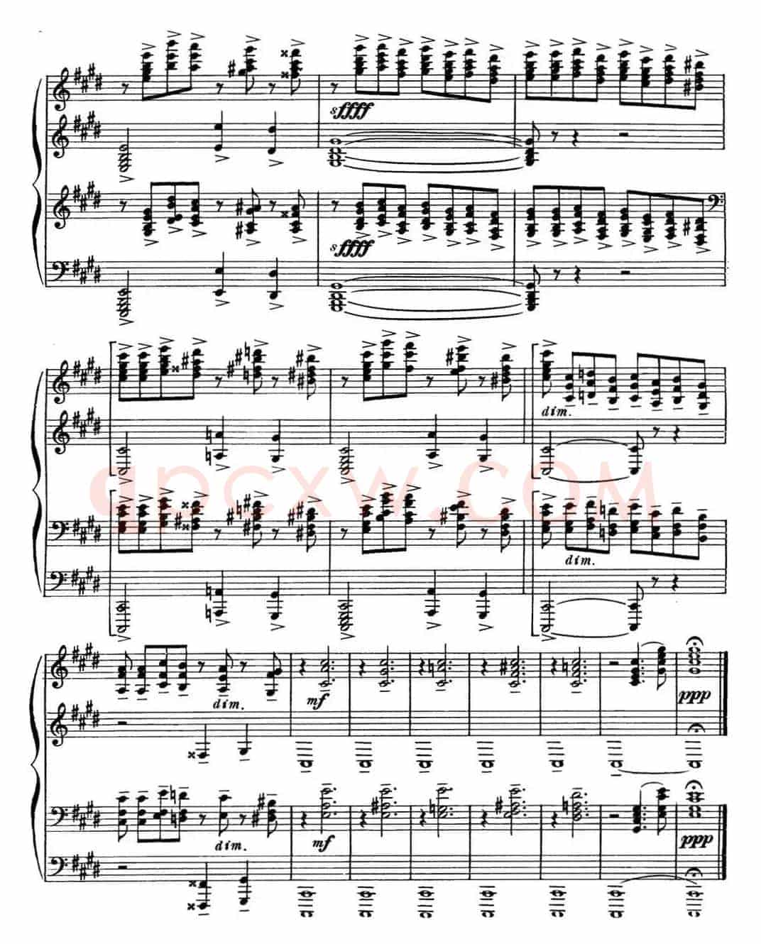 拉赫玛尼诺夫 钢琴前奏曲 Op.3 No.2 