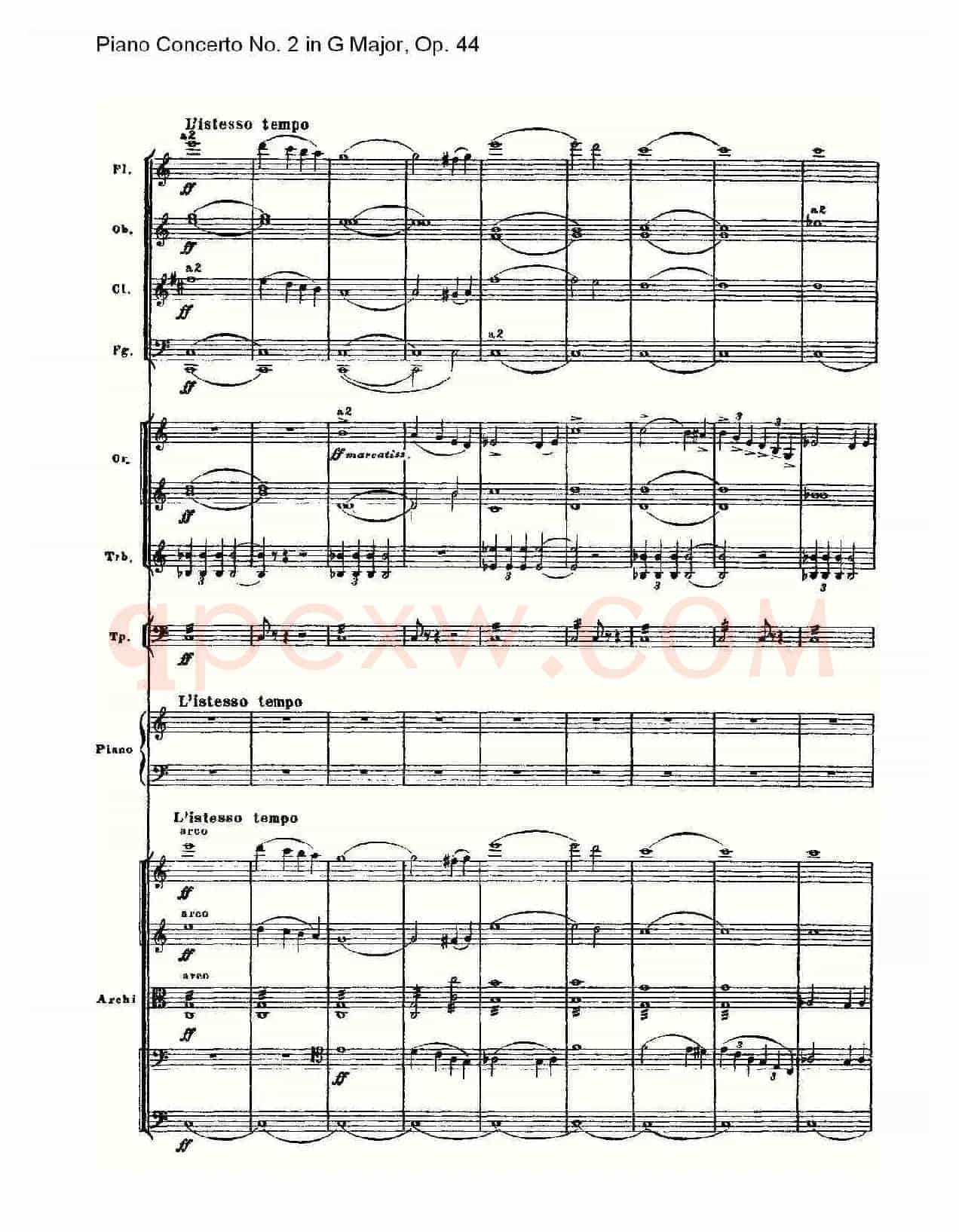 G大调第二钢琴协奏曲, Op.44第一乐章（一）