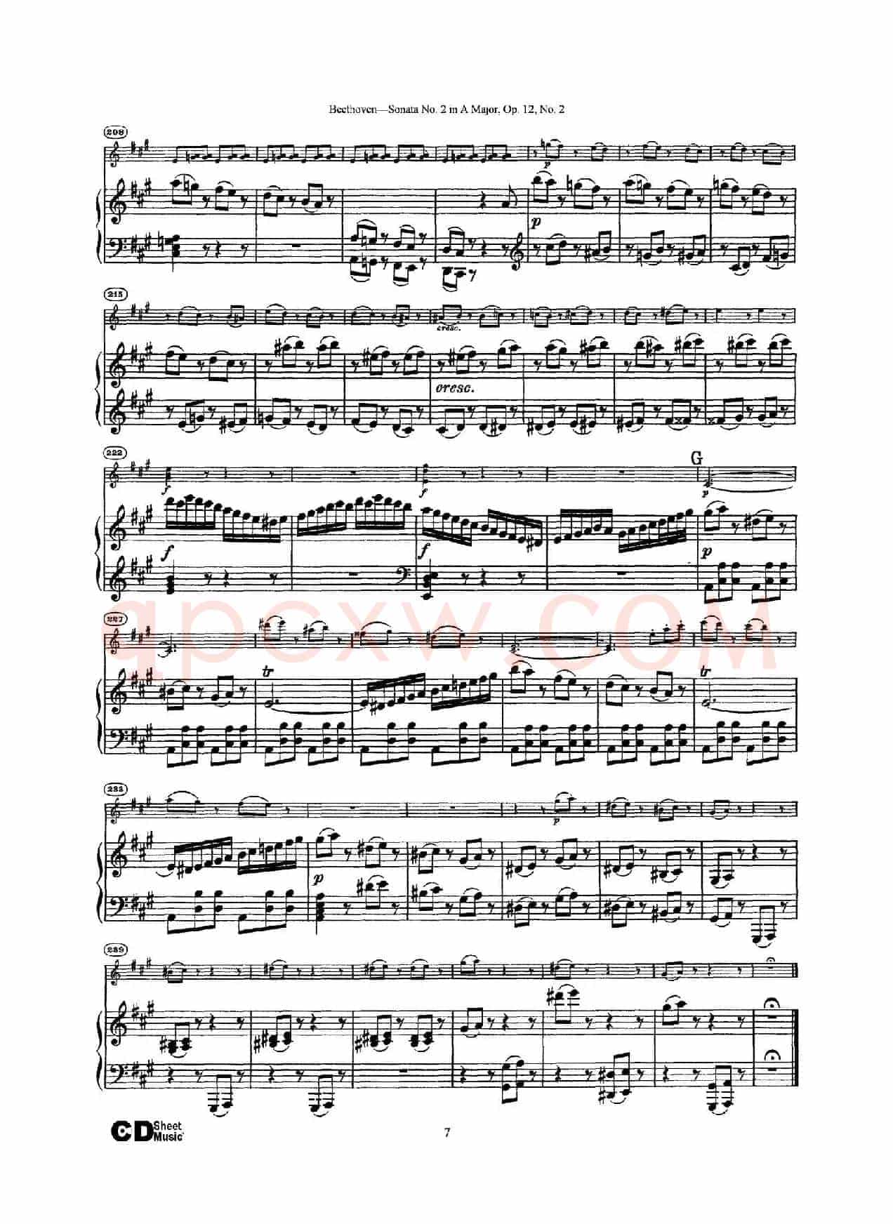 A大调第二小提琴奏鸣曲（Sonata No.2 in A Major Op.12,No.2）（小提琴+钢琴伴奏）