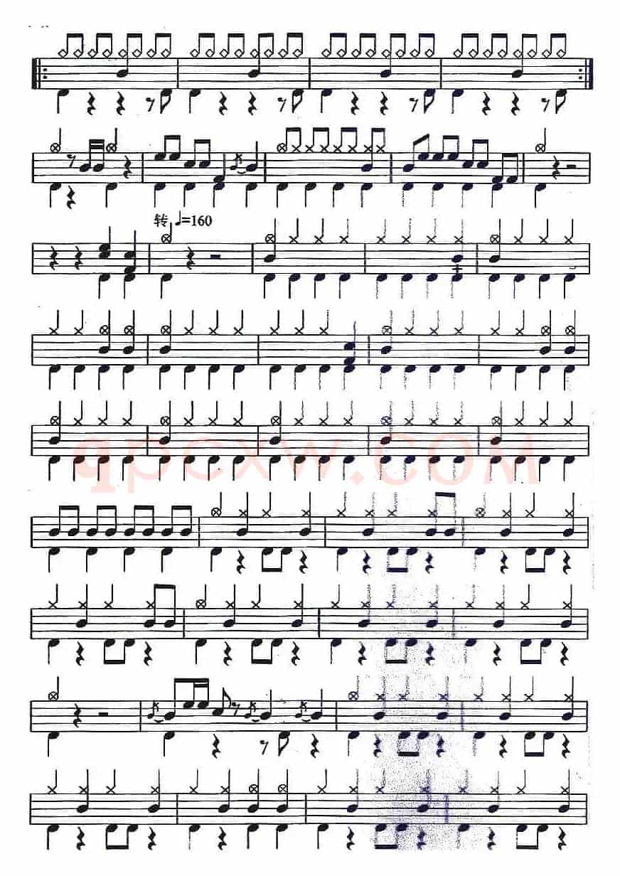 架子鼓谱：应用乐曲集《开场曲》