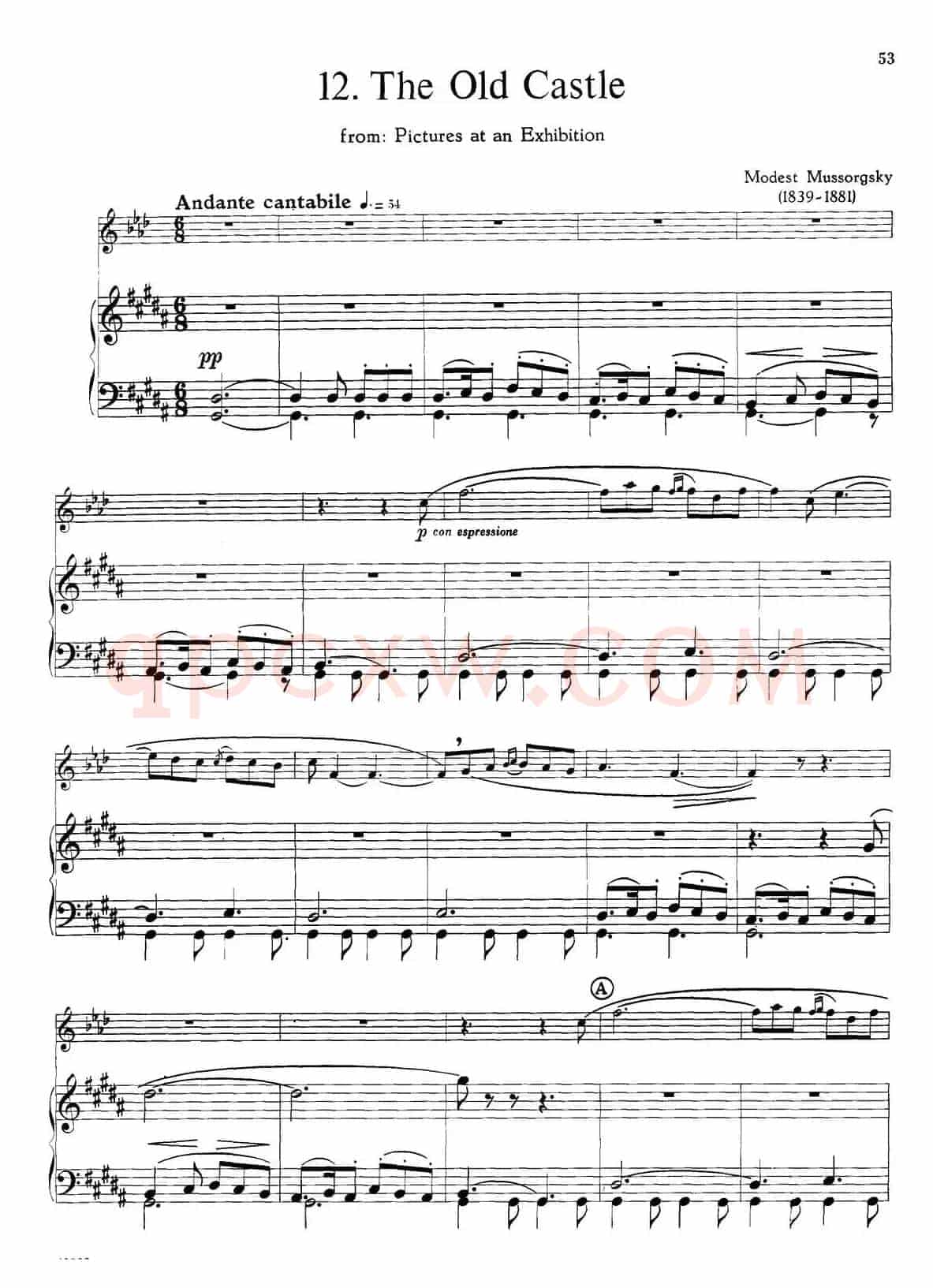 15首古典萨克斯独奏曲：12、The Old Castle（中音萨克斯+钢琴伴奏）