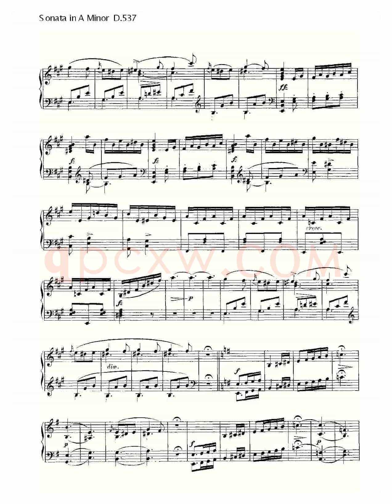 Sonata in A Minor D.537（A小调奏鸣曲 D.537）