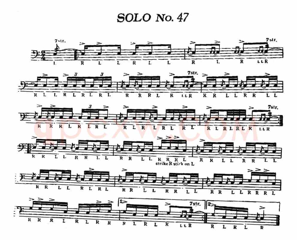 美国军鼓 SOLO No.46-50（爵士鼓谱）