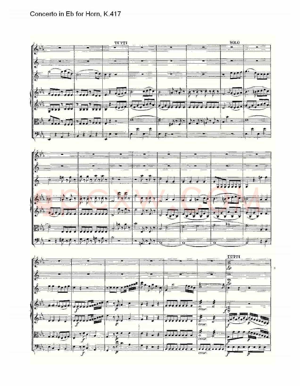 Concerto in Eb for Horn, K.417(Eb调法国号协奏曲, K.417)