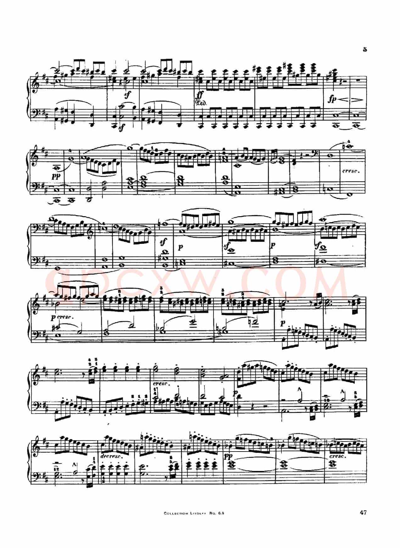 String Quartet No.3 in D Major Op.18-3（D大调第三弦乐四重奏·钢琴独奏版）