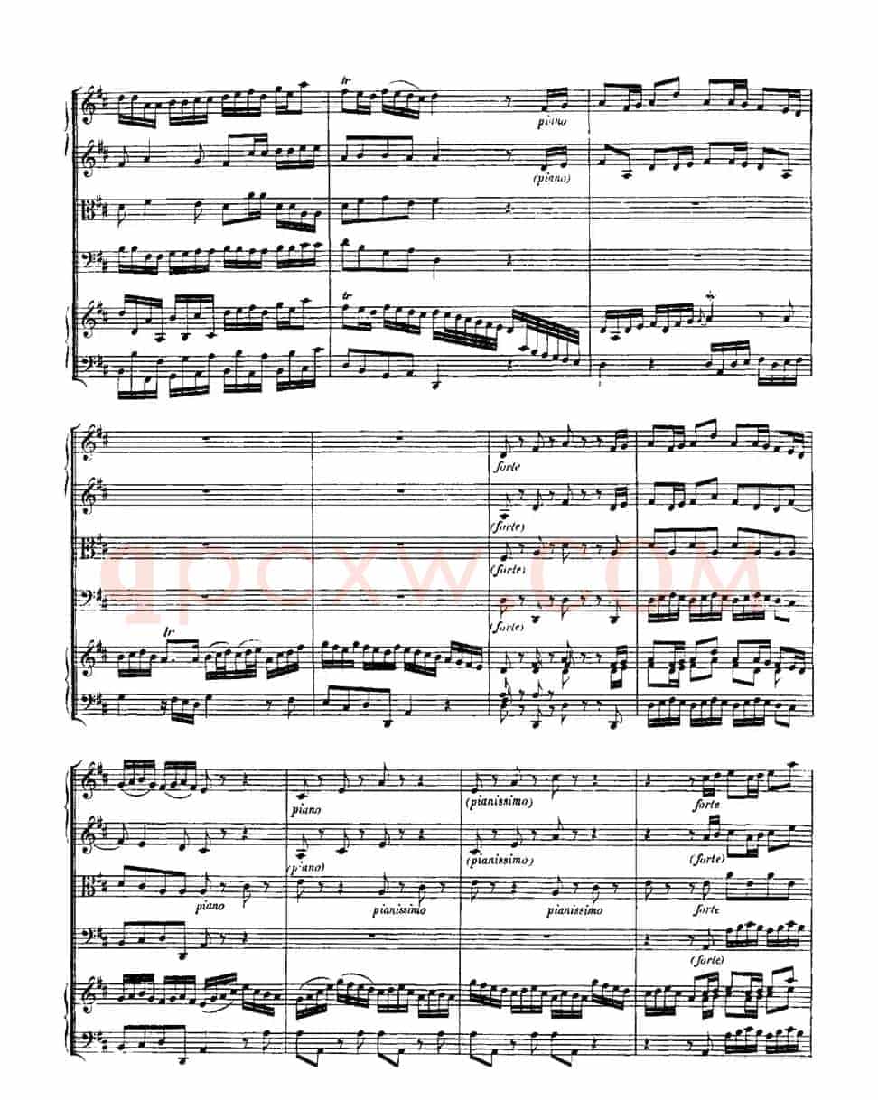 Harpsichd Concerto in D Maj BWV 1054(D大调第三号古钢琴协奏曲·总谱)