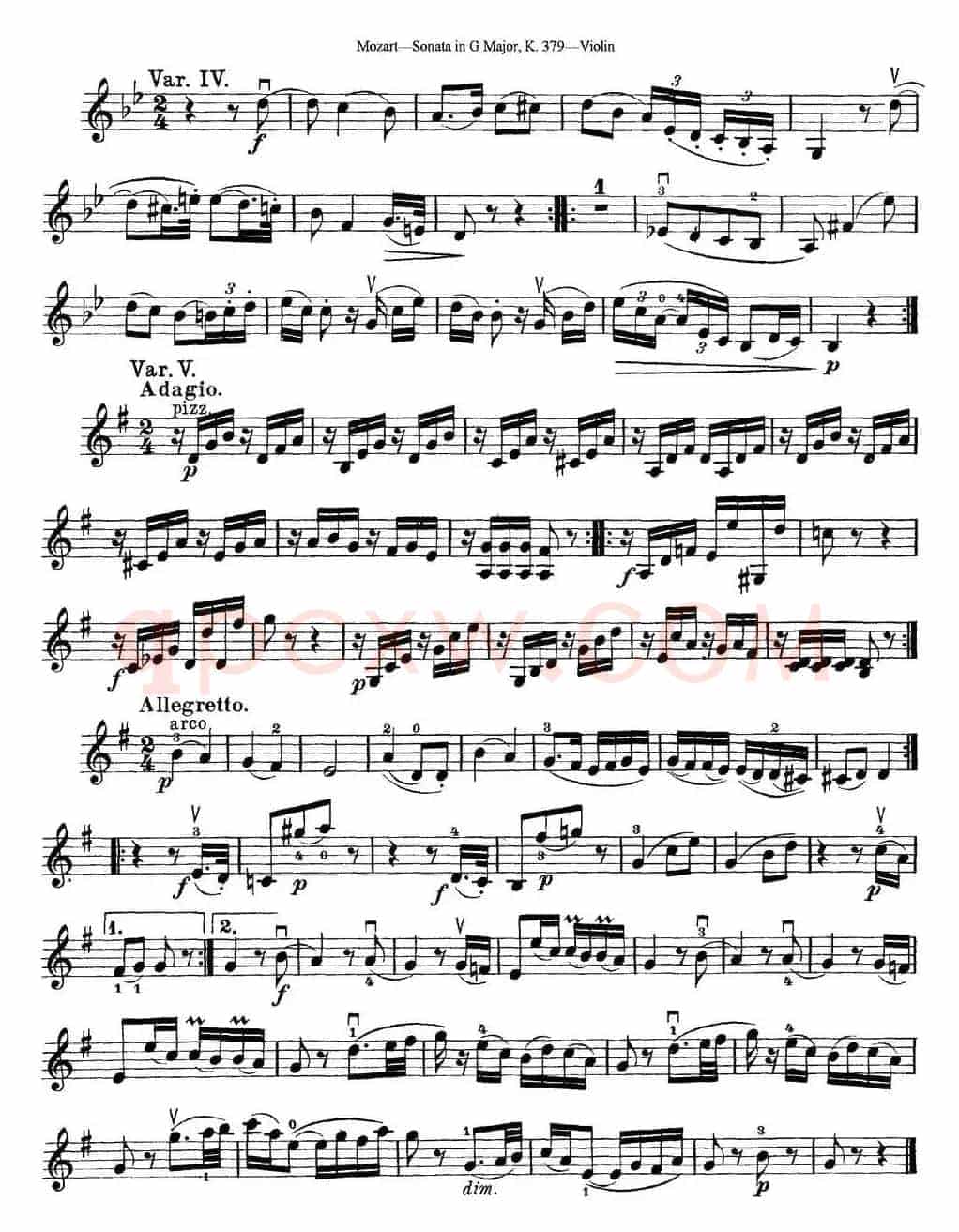 Violin Sonata in G Major K.379
