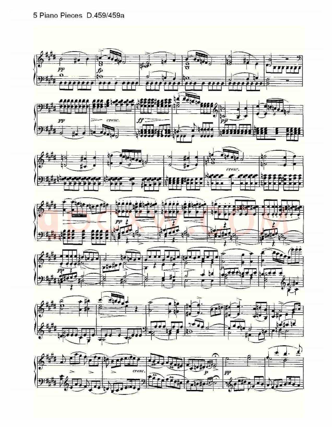 5 Piano Pieces D.459/459a（钢琴五联奏D.459/459a）