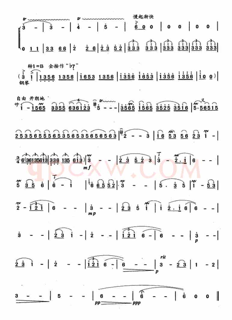 笛箫十级考级曲目：三峡随想曲