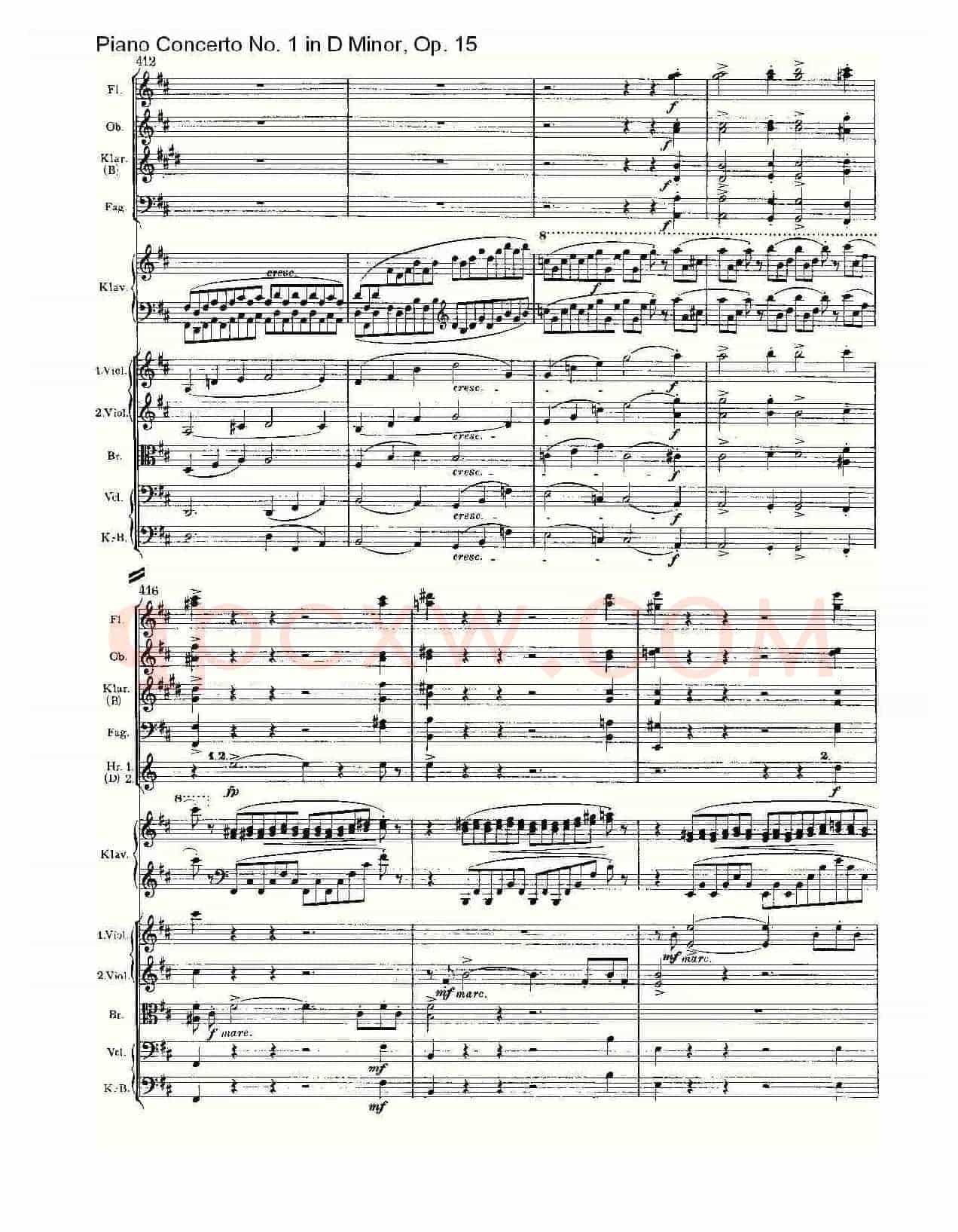 D小调钢琴第一协奏曲, Op.15第一乐章(二)