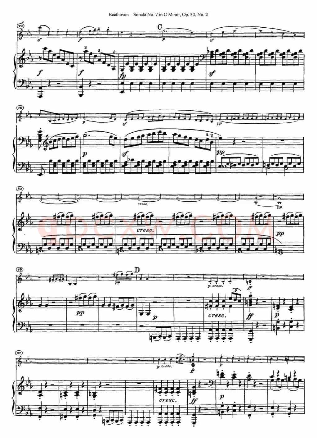Violin Sonata No.7 in C Minor Op.30 No.2（小提琴+钢琴伴奏）