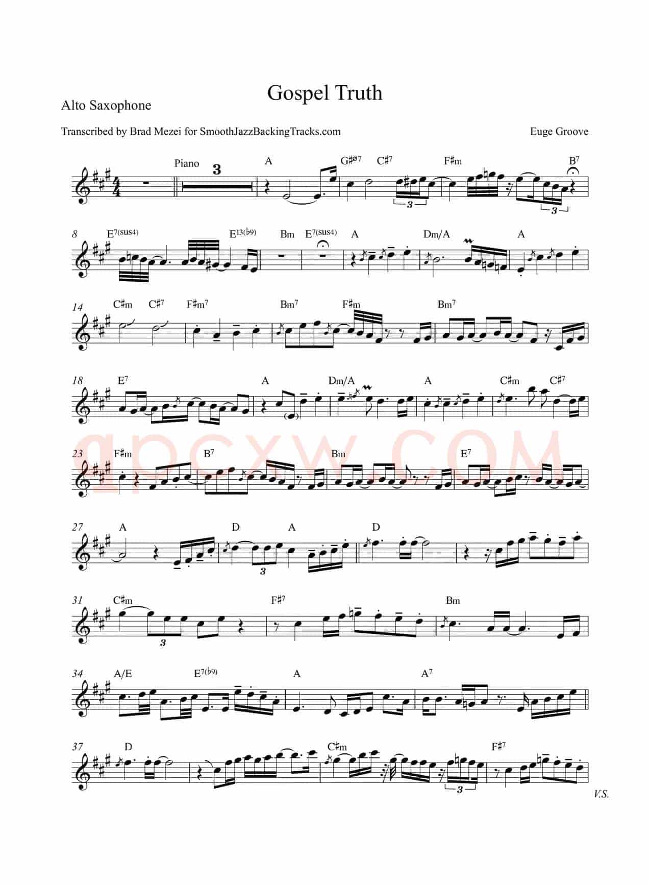 Gospel Truth（中音萨克斯）