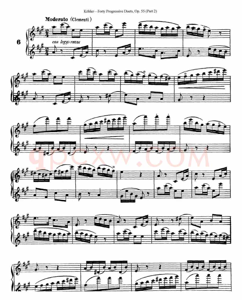 柯勒40首长笛提高练习曲OP.55（二重奏）（NO.6）