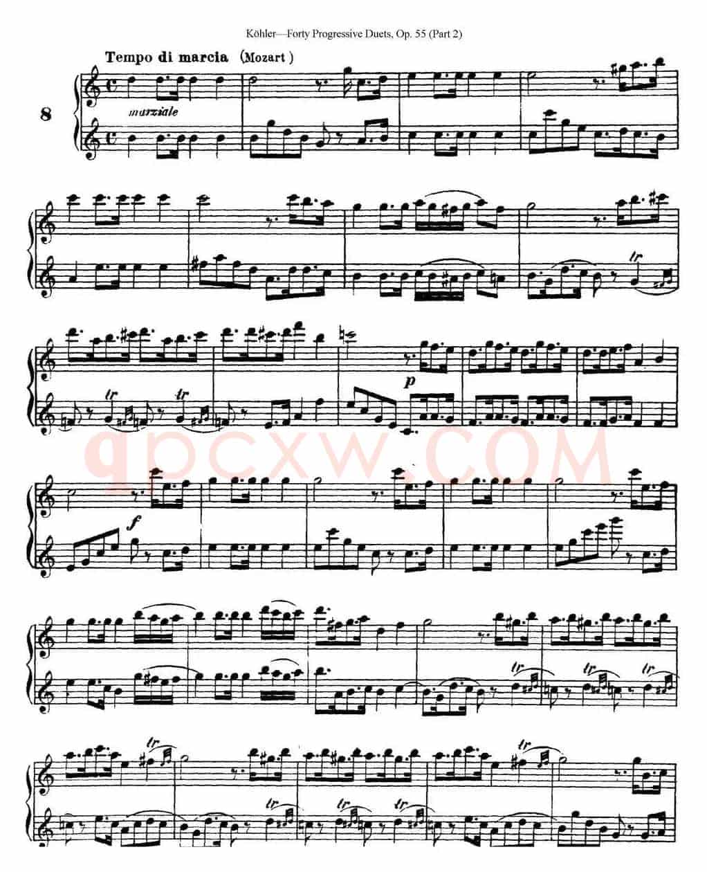 柯勒40首长笛提高练习曲OP.55（二重奏）（NO.8）