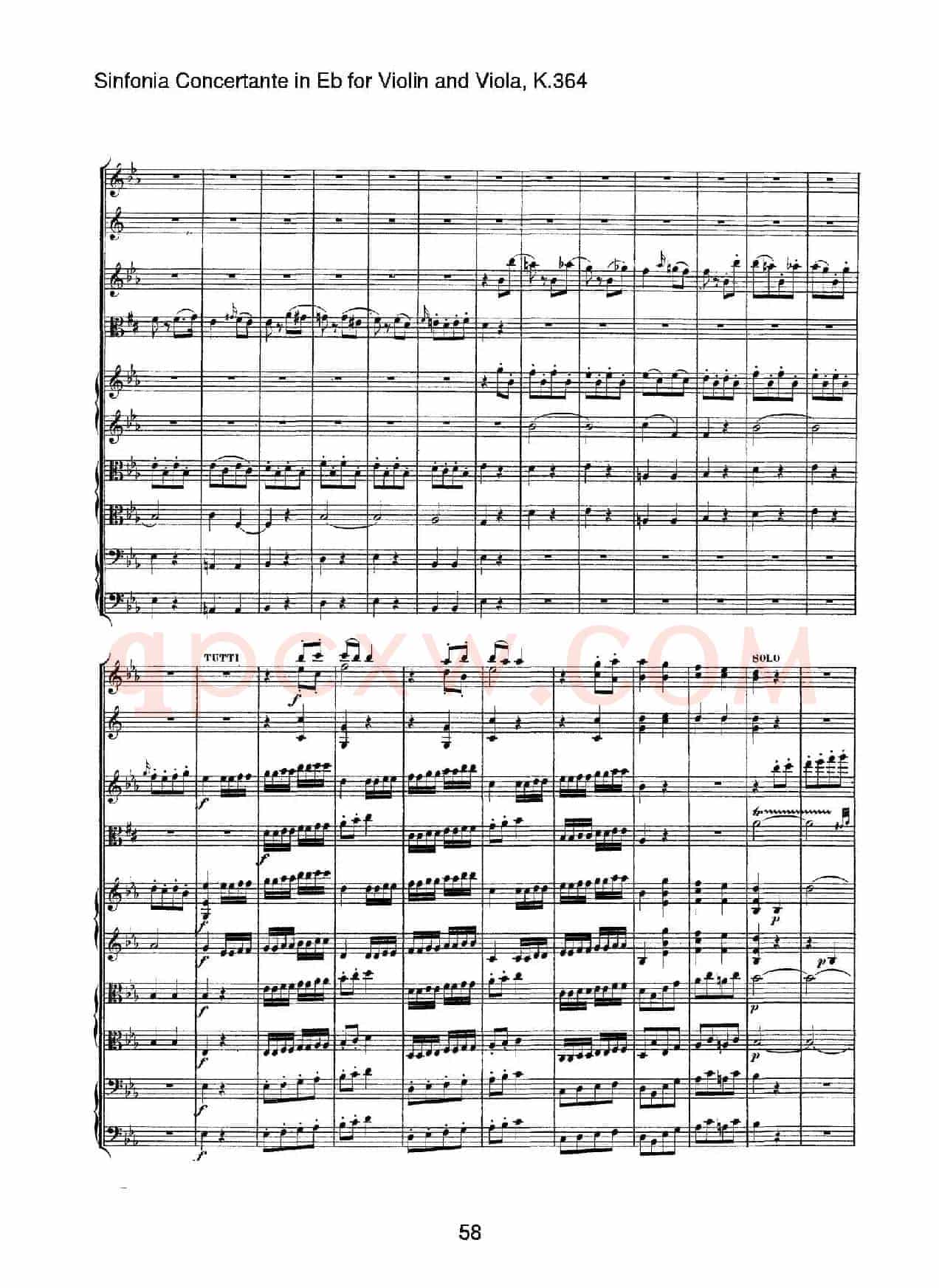 降E大调交响协奏曲（《Sinfonia Concertante in Eb》for Violin and Viola K.364）
