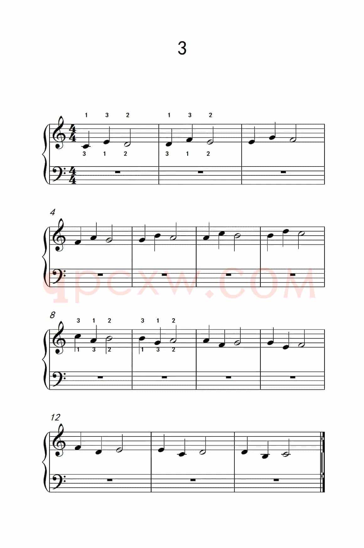 非连音练习 3（儿童钢琴手指练习 2）