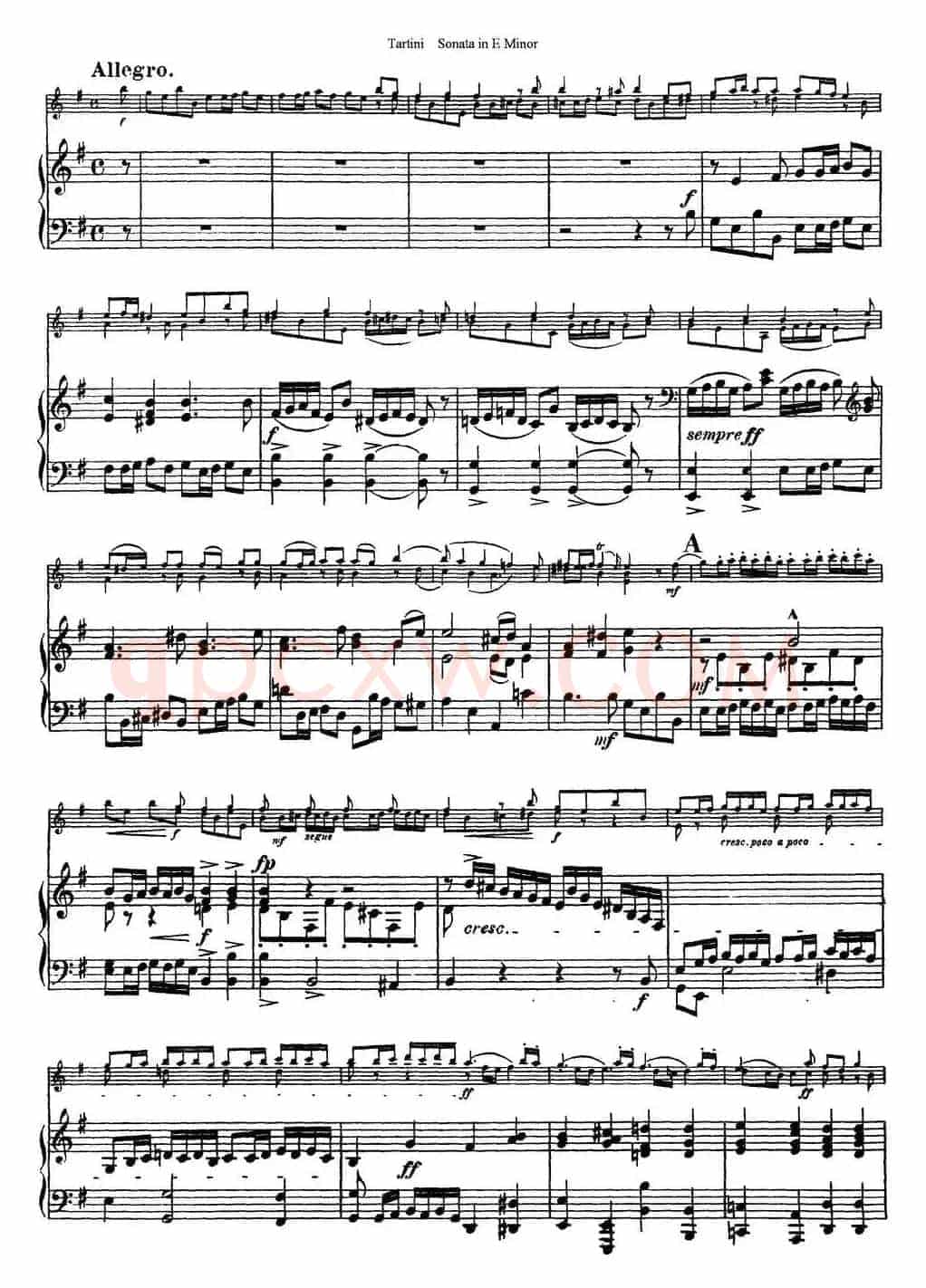 Violin Sonata in E Minor（小提琴+钢琴伴奏）