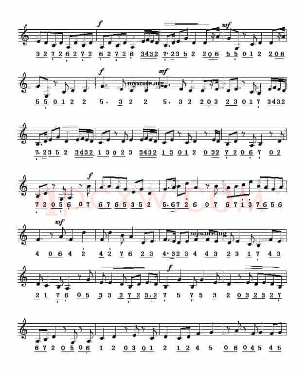 赛龙夺锦（广东音乐名曲主旋律、线简谱混排版）