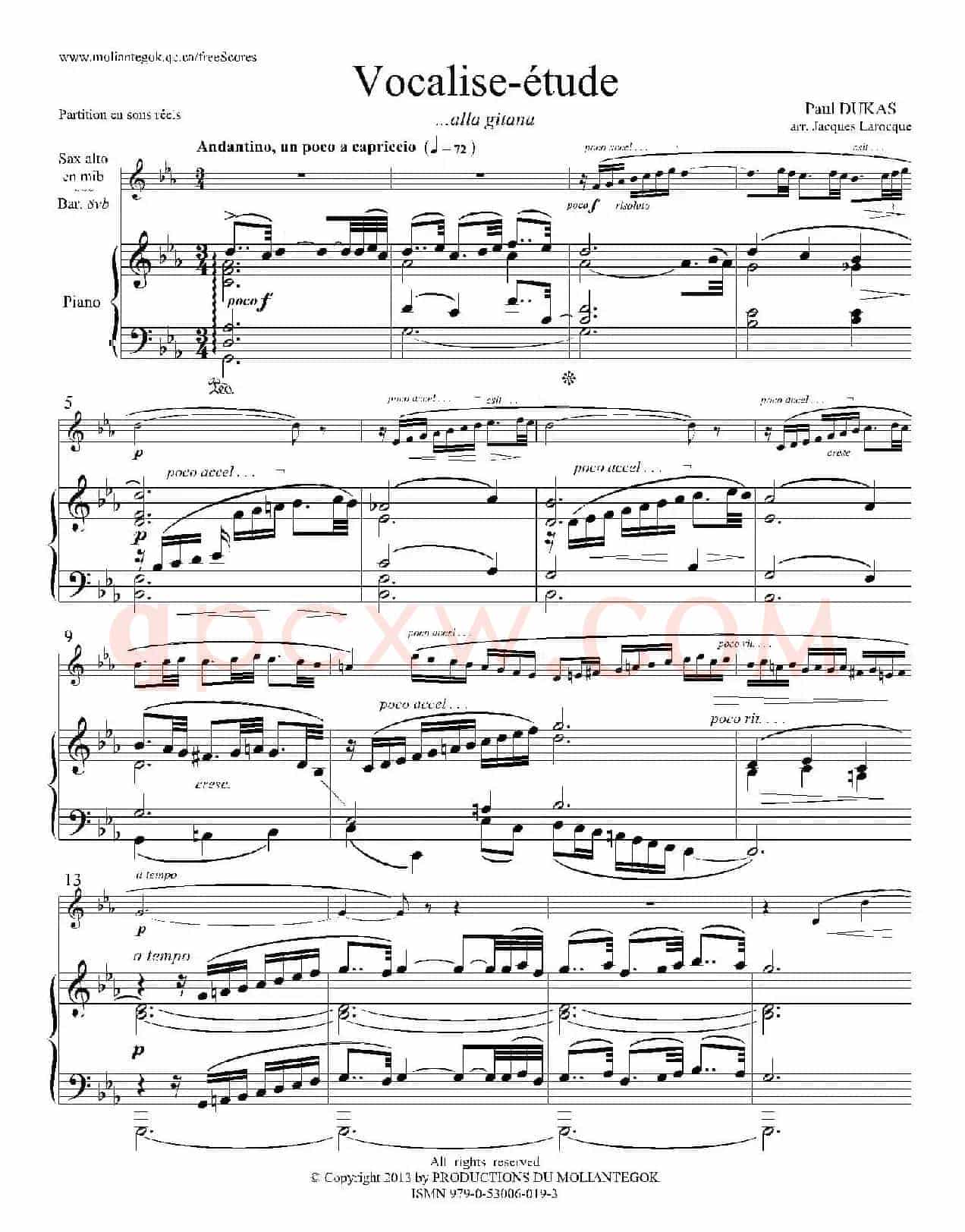 P·杜卡斯：练声曲（中音萨克斯+钢琴伴奏）