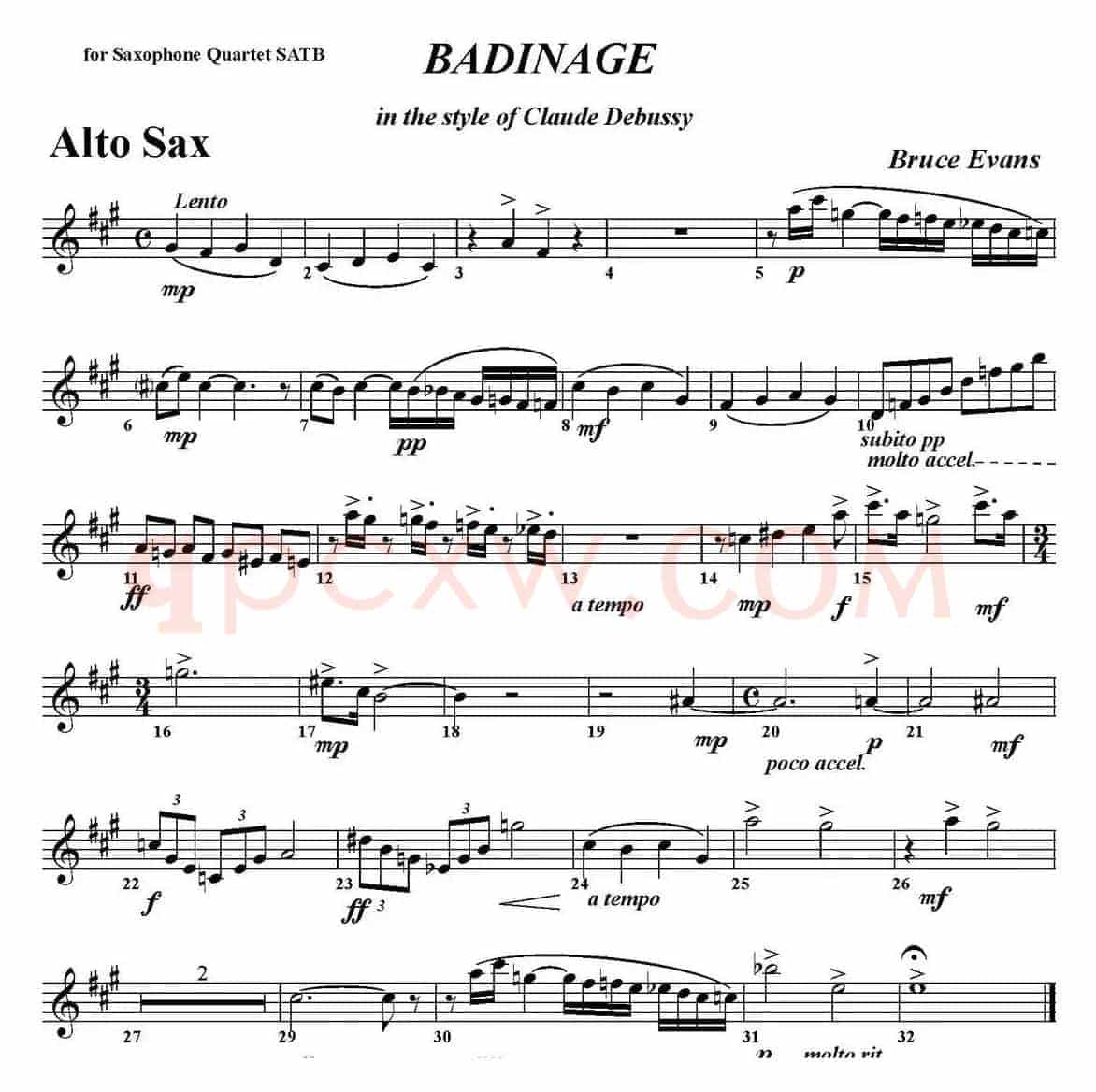 BADINAGE（四重奏·中音萨克斯分谱）