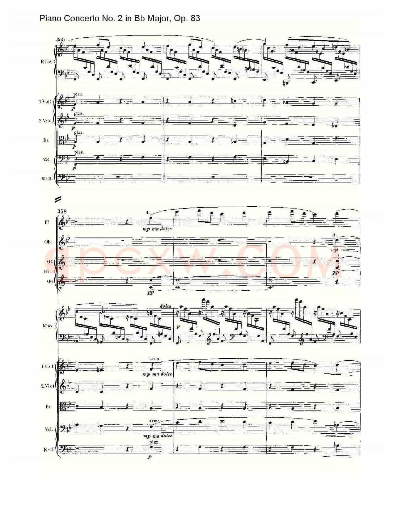 Bb大调钢琴第二协奏曲, Op.83第一乐章(二)