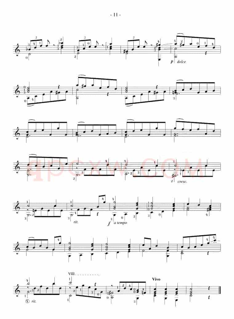 Napoleon Coste《25 Studies,Op.38》（STUDY 6）