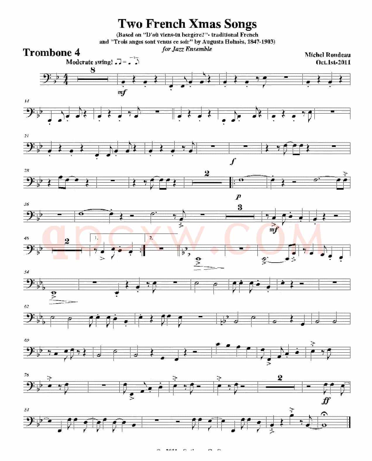 Two French Xmas Songs（第四长号分谱）