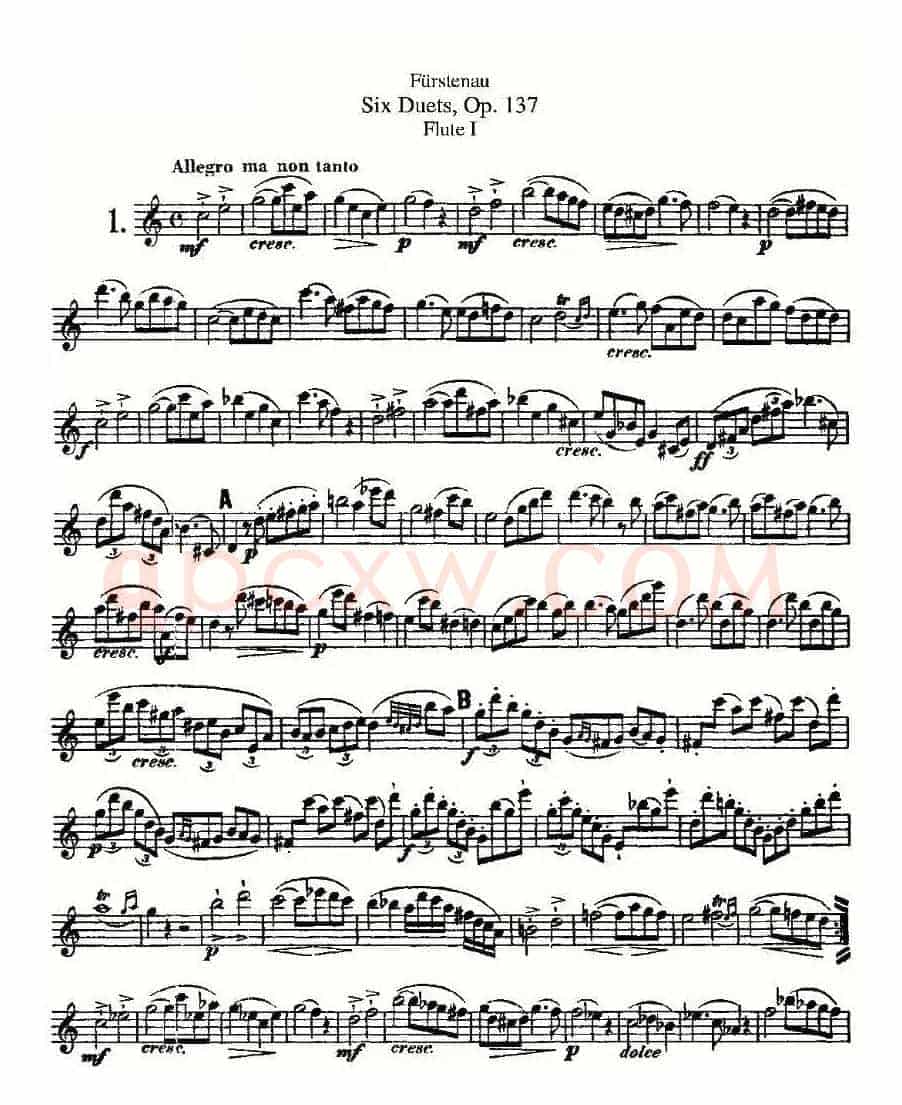 Six Duets, Op.137 之一（二重奏 六首作品 137号）