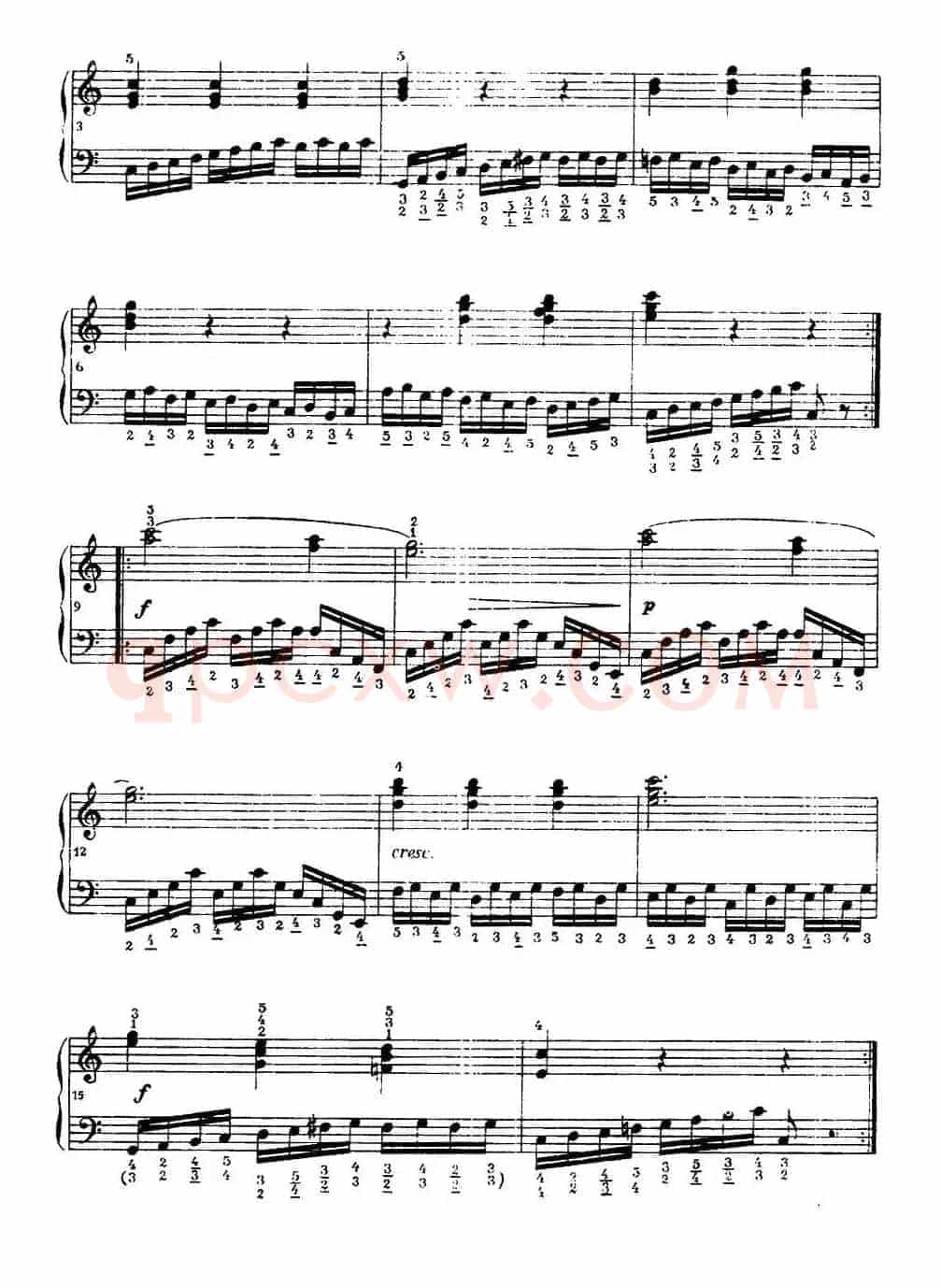 《车尔尼手风琴练习曲集》第Ⅰ册（第37—44首）