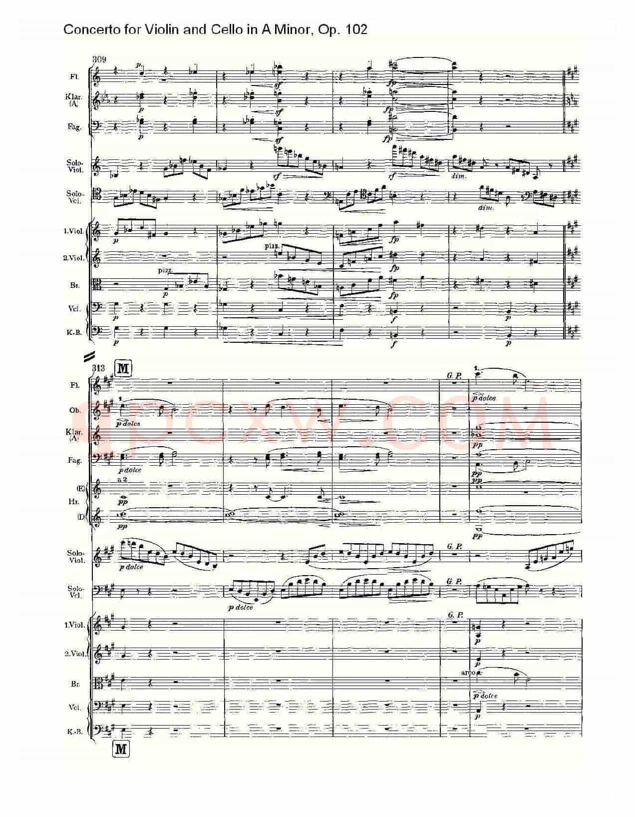 A小调小提琴与大提琴协奏曲, Op.102第一乐章