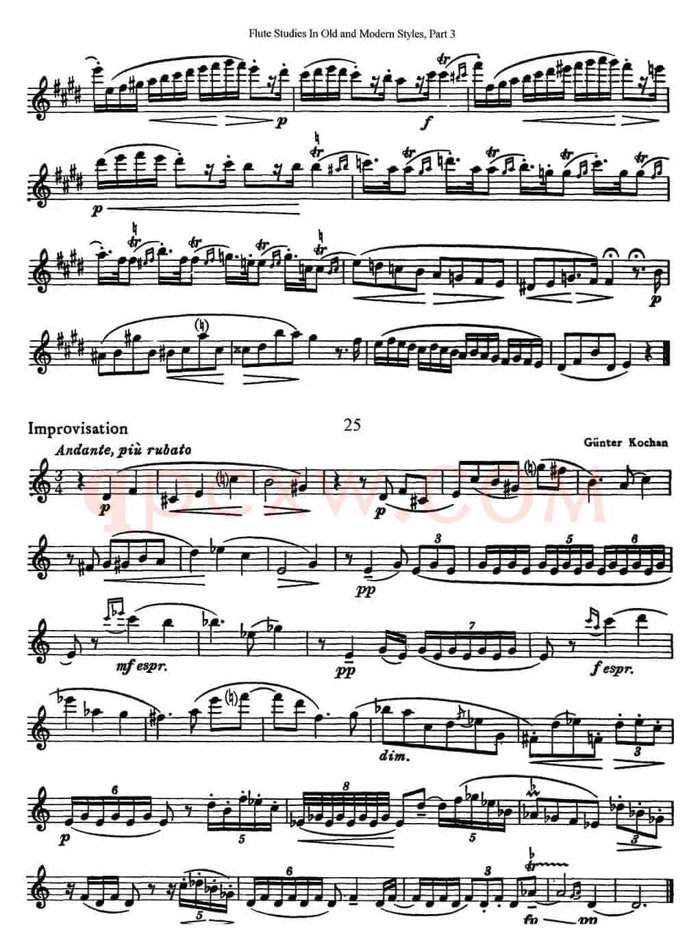 斯勒新老风格长笛练习重奏曲（第三部分）（NO.24-NO.25）