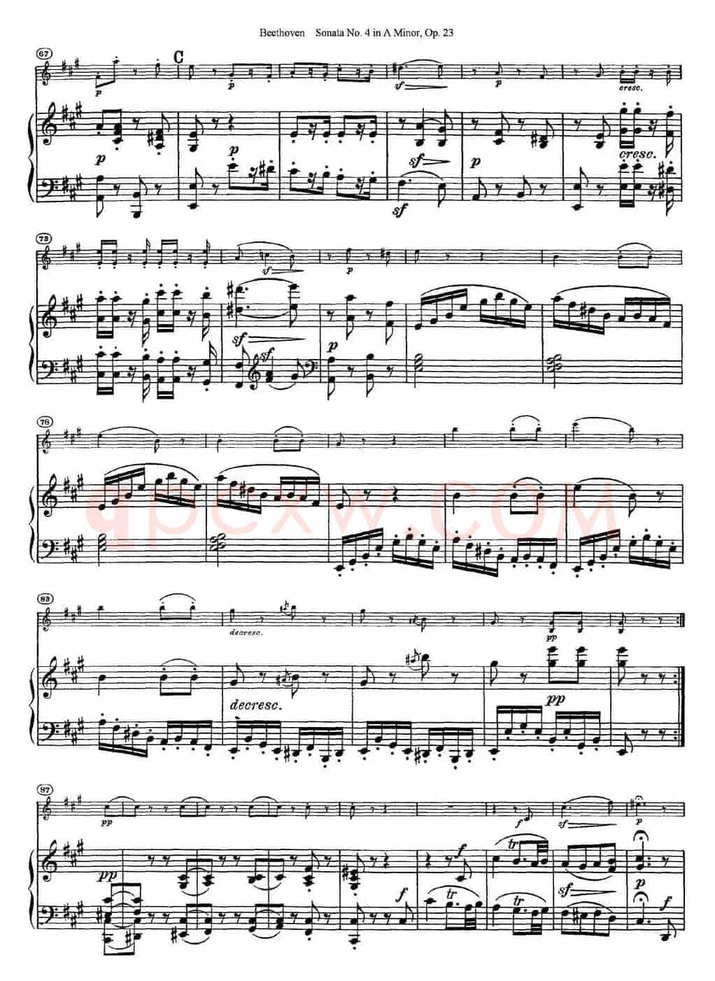 Violin Sonata No.4 in A Minor Op.23（小提琴+钢琴伴奏）