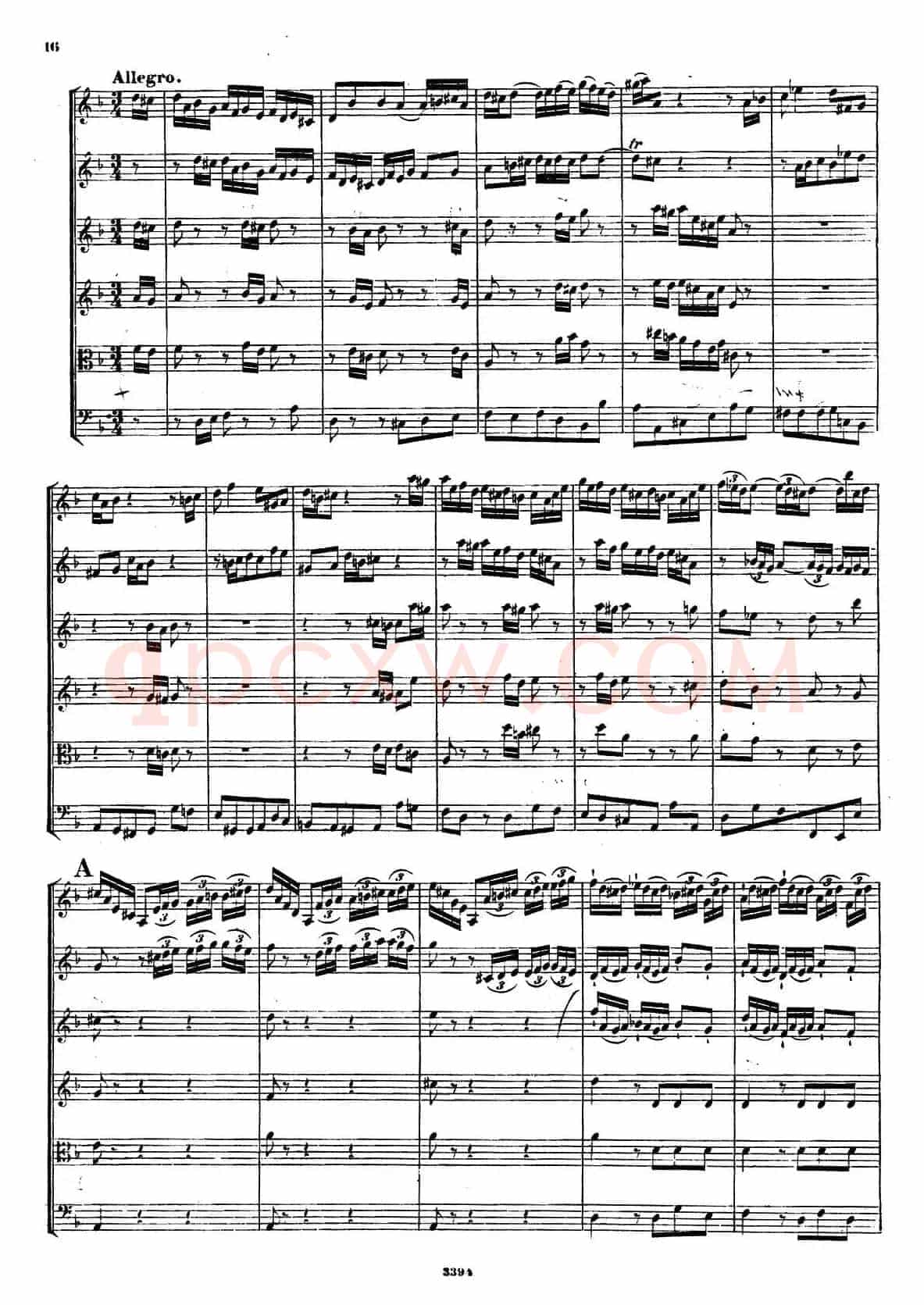 CONCERTO A DUE VIOLINI.（巴赫D小调二重协奏曲总谱）