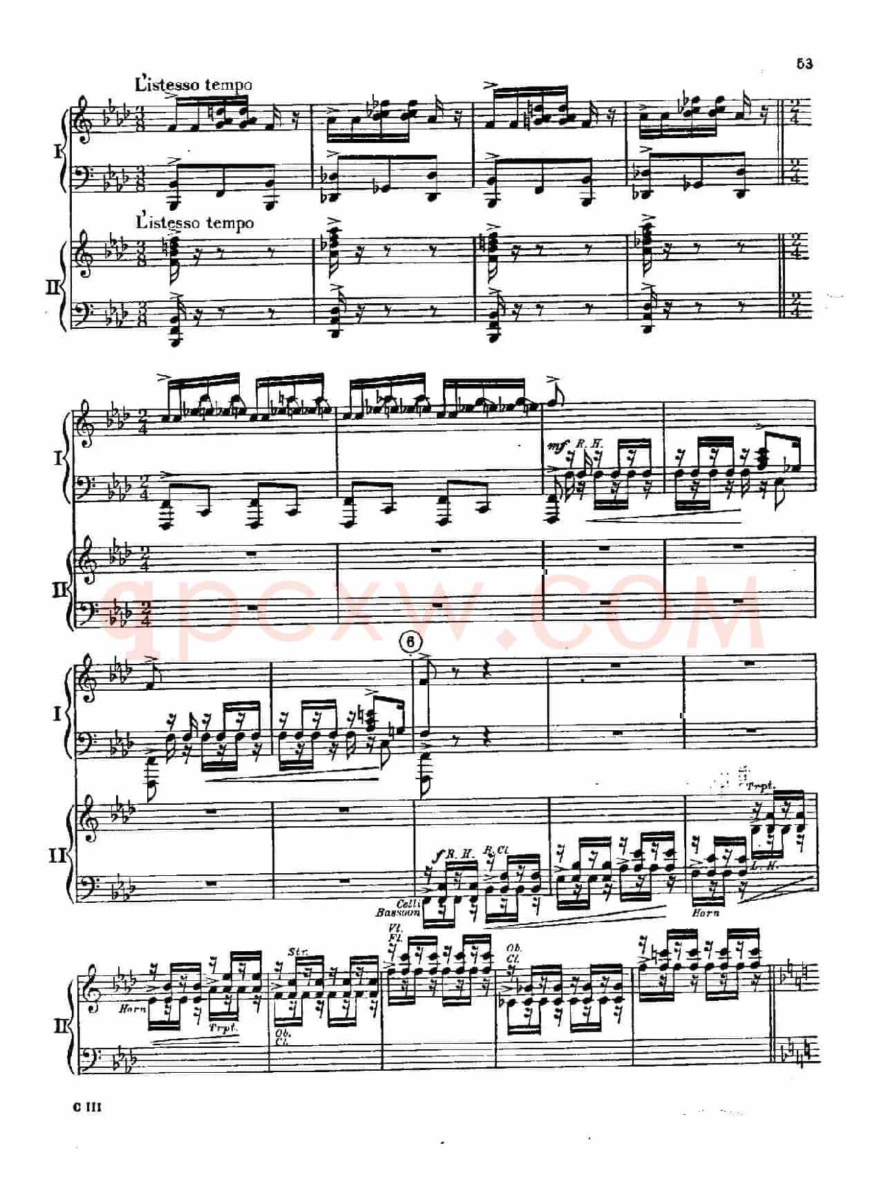 F大调爵士钢琴协奏曲（美版双钢琴原谱 P51—60）