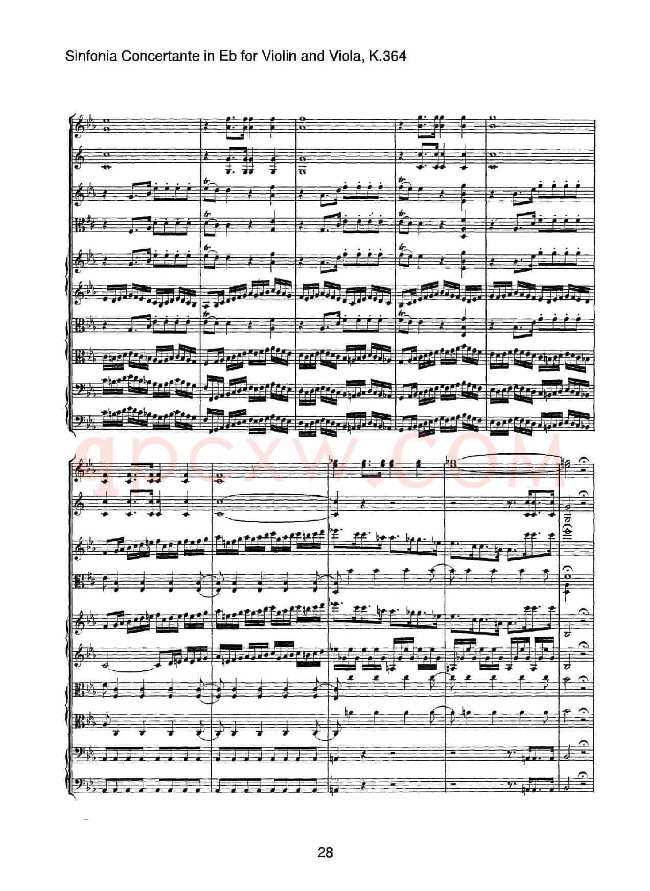 降E大调交响协奏曲（《Sinfonia Concertante in Eb》for Violin and Viola K.364）