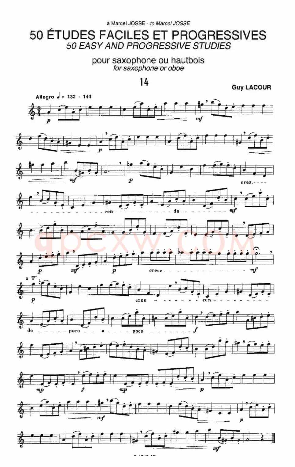 Guy Lacour 50 首萨克斯练习曲之14