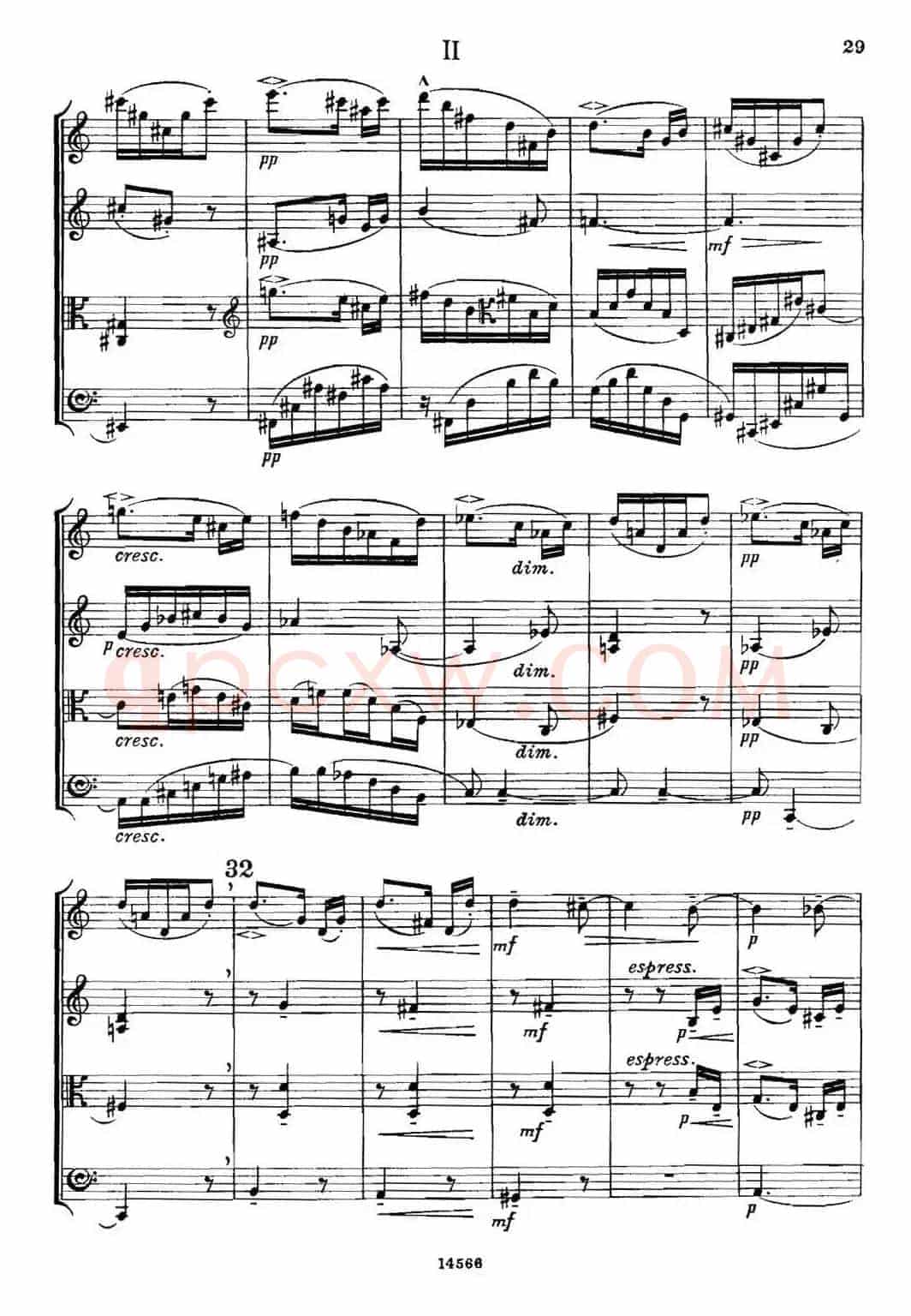 QUARTET Op.83(第二部分)(弦乐四重奏)