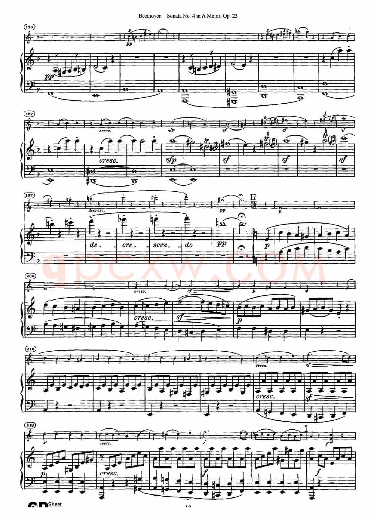 A小调第四小提琴奏鸣曲（Sonata No.4 in A Minor Op.23）（小提琴+钢琴伴奏）