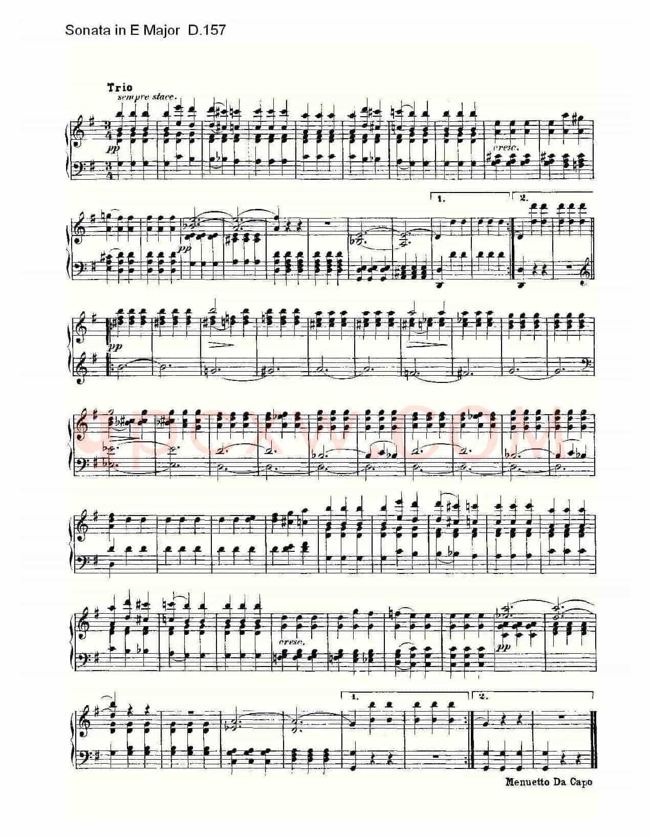 Sonata in E Major D.157（E大调奏鸣曲 D.157）