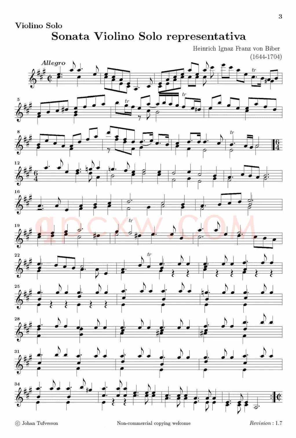 Sonata Violino Solo representativa