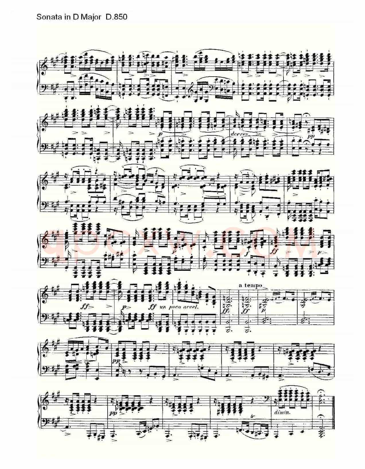 Sonata in D Major D.850（D大调奏鸣曲 D.850）
