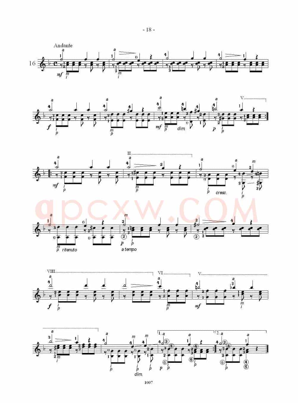 卡尔卡席25首练习曲之16——20