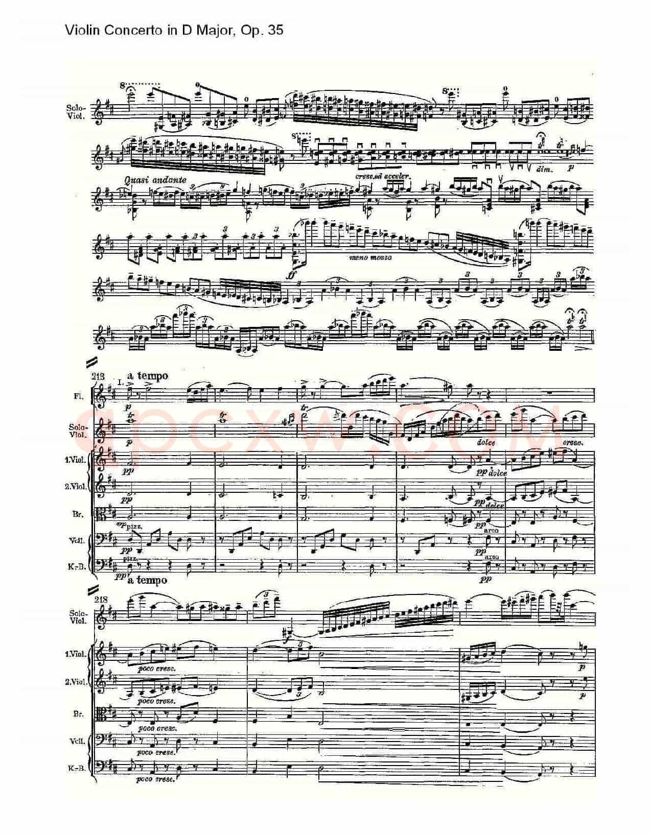 D大调小提琴协奏曲, Op.35第一乐章（二）